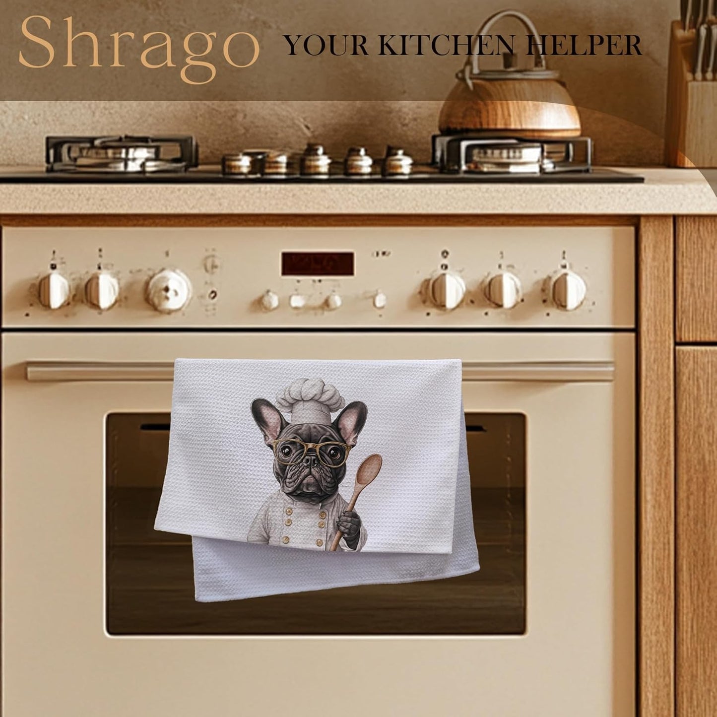 Funny French Bulldog Dog Kitchen Towels, French Bulldog Gifts for Women Dish Tea Towels for Kitchen, Dog Lovers Mom Dad Owner Gifts Decorative Hand Towels, 16x24 Inch