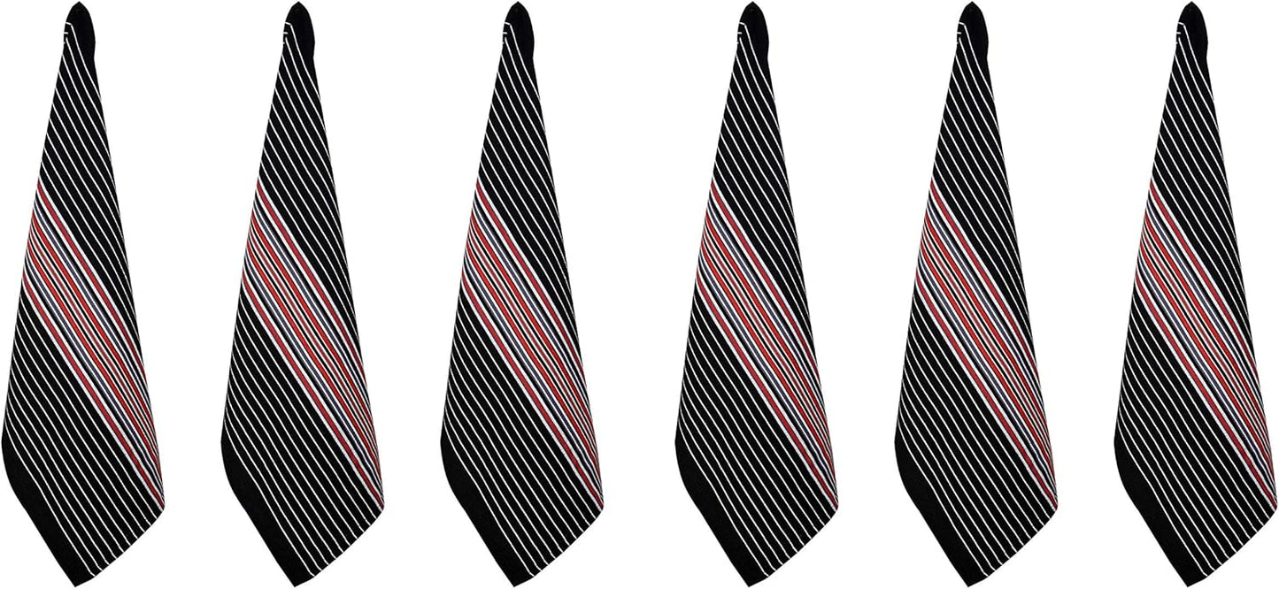Urban Villa Kitchen Towels Waffle Stripes Dish Towels for Kitchen Black Color Set of 6 Kitchen Towels Highly Absorbent Cotton Over Sized 20X30 in with Mitered Corners Kitchen Hand Tea Towels