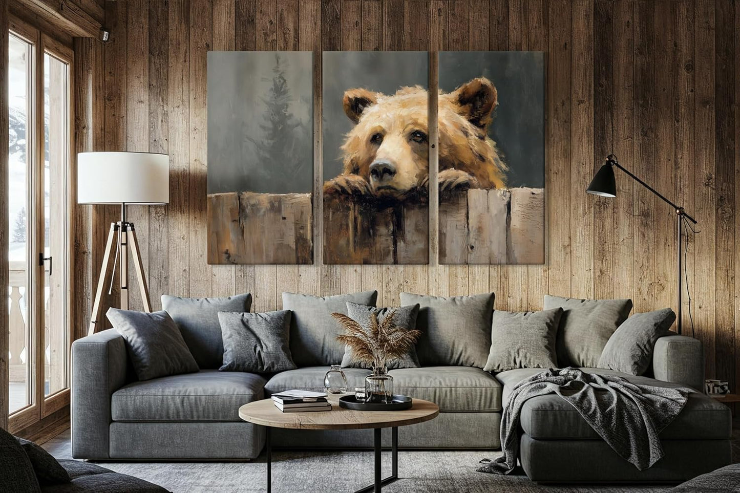 Wildlife Canvas Prints - Wild Animals Home Decor - Medium, Large, and Extra Large Wall Art for Living Room, Bathroom, Kitchen (Over the Fence, 47L" x 71W" - 3 panels)