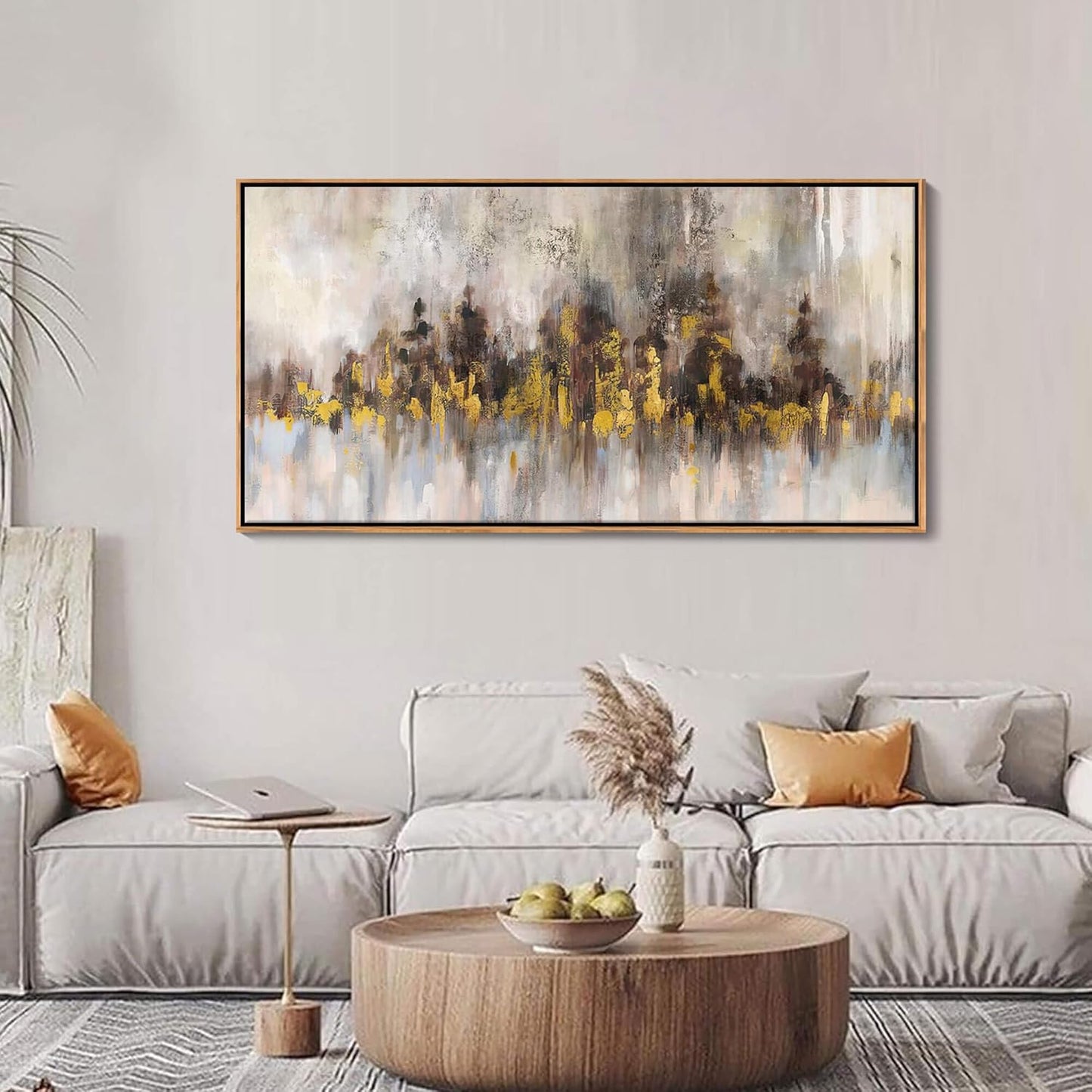 YDYSUNE Gold Abstract Wall Decor - Brown Canvas Wall Art for Living Room- Large Modern Artwork - Oil Painting Pictures for Bedroom Kitchen Home Office