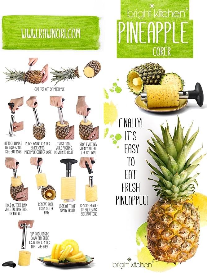 2 Pack Pineapple Slicers Corer Tools Stainless Steel Remove Peel Cut