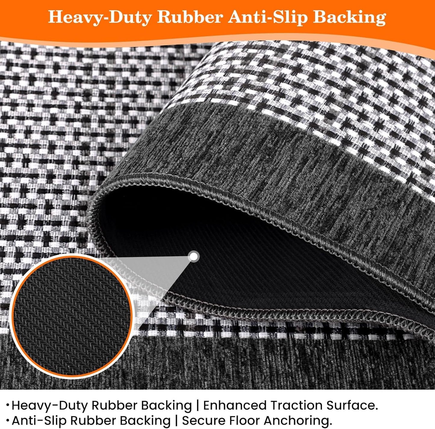 StepRite Kitchen Rugs, Kitchen Mats for Floor, 47"x20" Non-Slip Machine-Washable Kitchen Throw Rug, Absorbent Kitchen Runner Rugs Office, Kitchen Sink Standing Desk Mat, Kitchen Decor Carpet, Grey