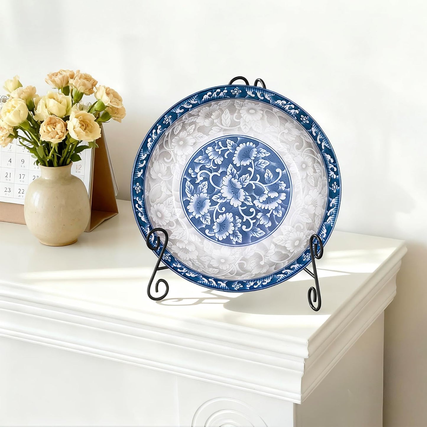 Plate Stand, 12 Inch Plate Holder Display Stand 1 Pack, Black Metal Picture Stand Picture Frame Easel for Home Office Exhibition Reception