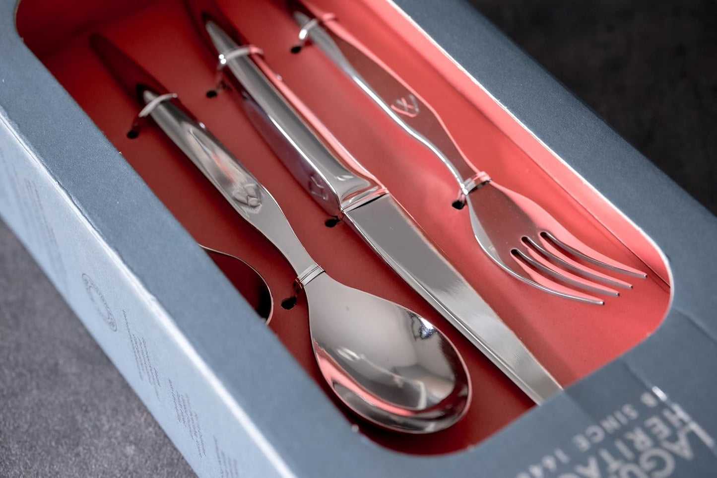 Laguiole Heritage Dinnerware Set; Luxury French Flatware in Premium Stainless Steel; Features Knives, Forks, Spoons with Ergonomic Handles; Dishwasher Safe; 4 Person Sets; Silver, 16-Piece