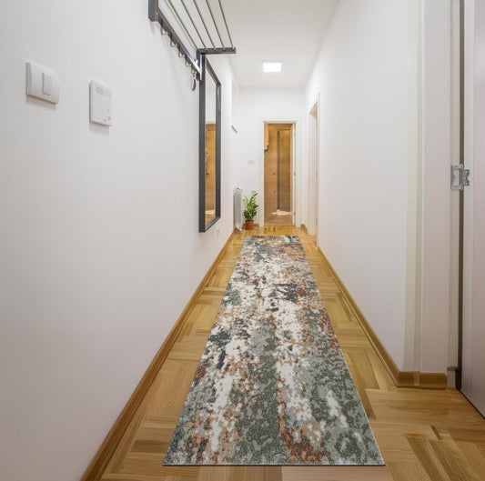 Keen Home Design Area Rugs - 2x16 Non-Shedding, Abstract Rugs for Kitchen, Living Room, Bedroom, Dining Room, Entryway - Size: 2'8" x 16', Multi