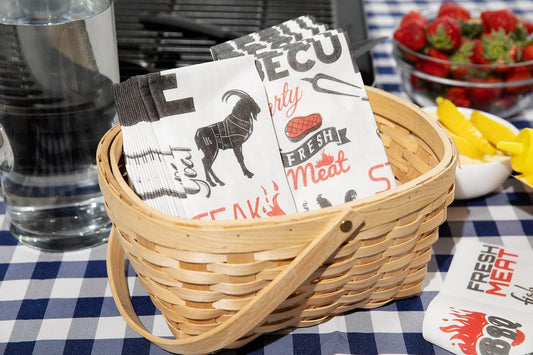 AMERICAN HOMESTEAD Paper Napkins - BBQ Disposable Linen-Like Dinner Napkins - Restaurant-Quality Table Serviettes for Weddings, Parties, and Events - 15.75" x 15.75" - 50 Count