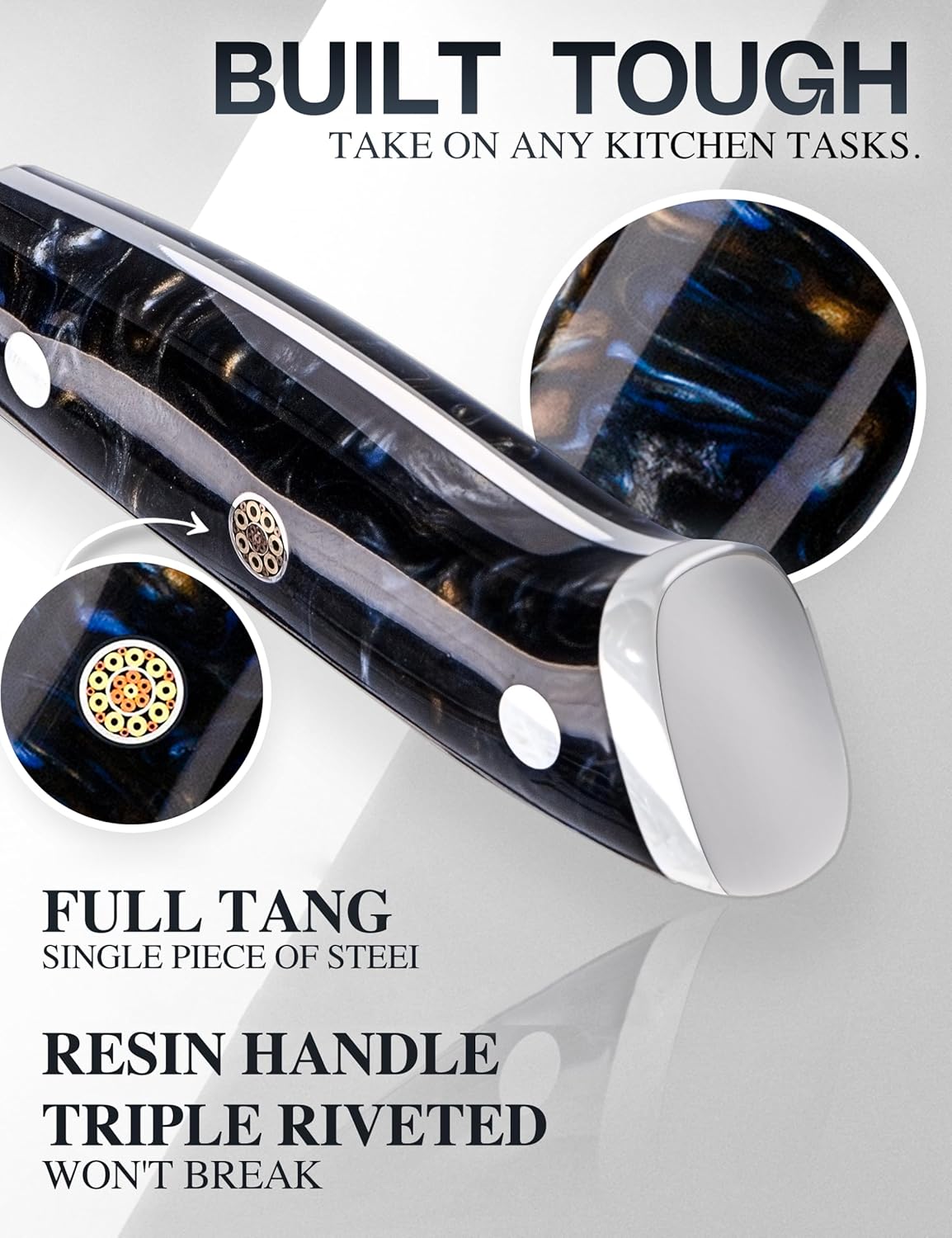 WILDMOK Damascus Kitchen Knife Sets 3 PCS, Japanese Kitchen Knife Set Damascus Steel Core, Ultra-Sharp Professional Chef Knife Set and Full Handle, Gift Box