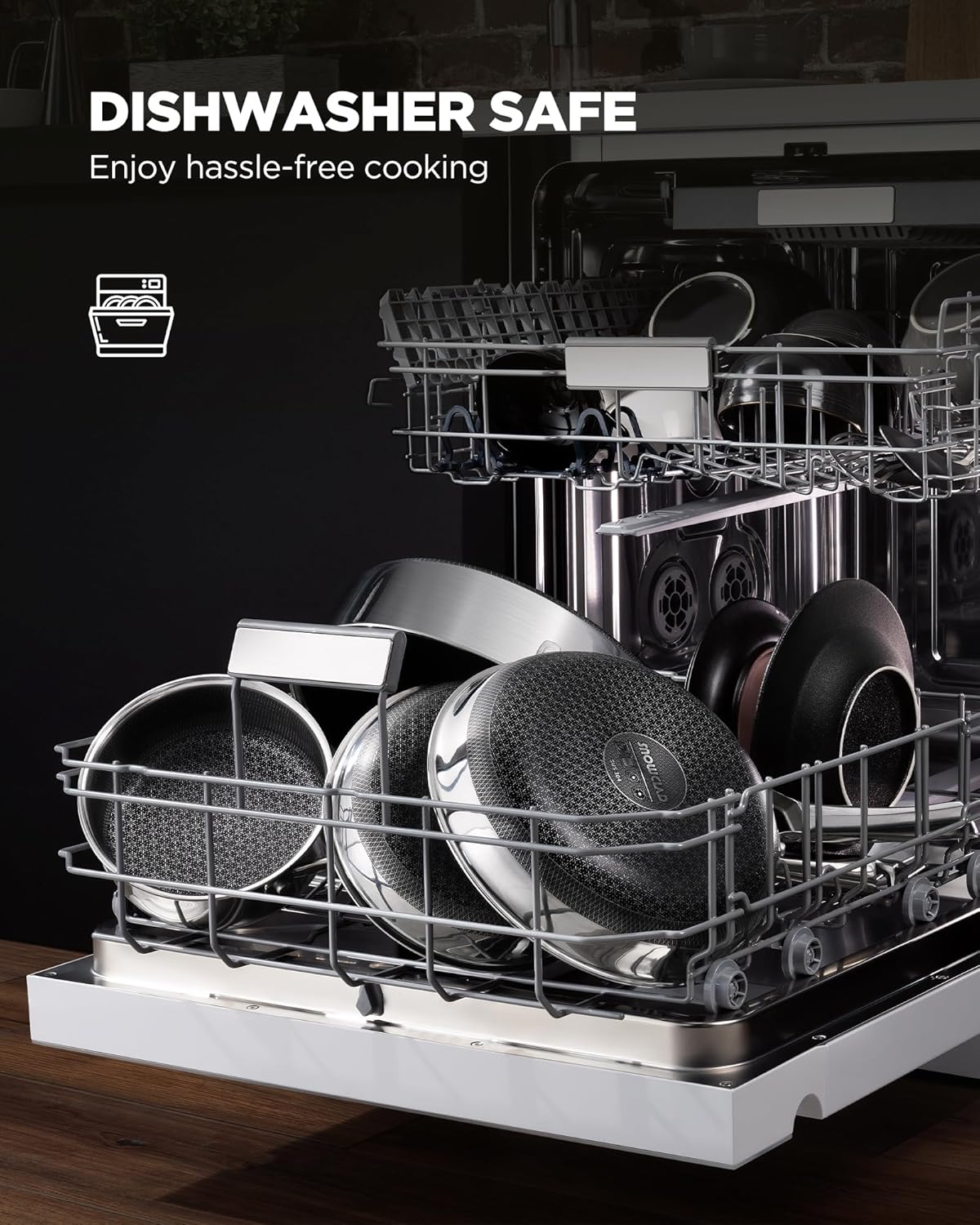 Non Stick Frying Pans Set, 10 pcs, Hybrid Frying Pans Nonstick,non stick Skillets Stainless Steel, Dishwasher & Oven-Safe, Induction Compatible Cooking Pan, PFOA Free Cookware