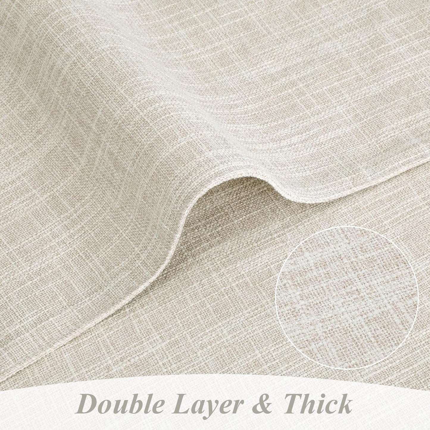 SHACOS Washable Cloth Placemats Set of 4, Double Layer Thick Non Slip Heat Resistant Place Mats, Stain Resistant Faux Linen Modern Farmhouse Table Mats, Ivory