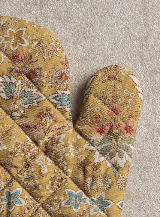 Maison d' Hermine Oven Gloves 100% Cotton Oven Mitt 7" x 13" with Loop Heat Resistant, BBQ, Cooking Gloves, Baking, Grilling, Kitchen, Handling Hot Pans Spring/Summer (Pack of 1, Marquise)