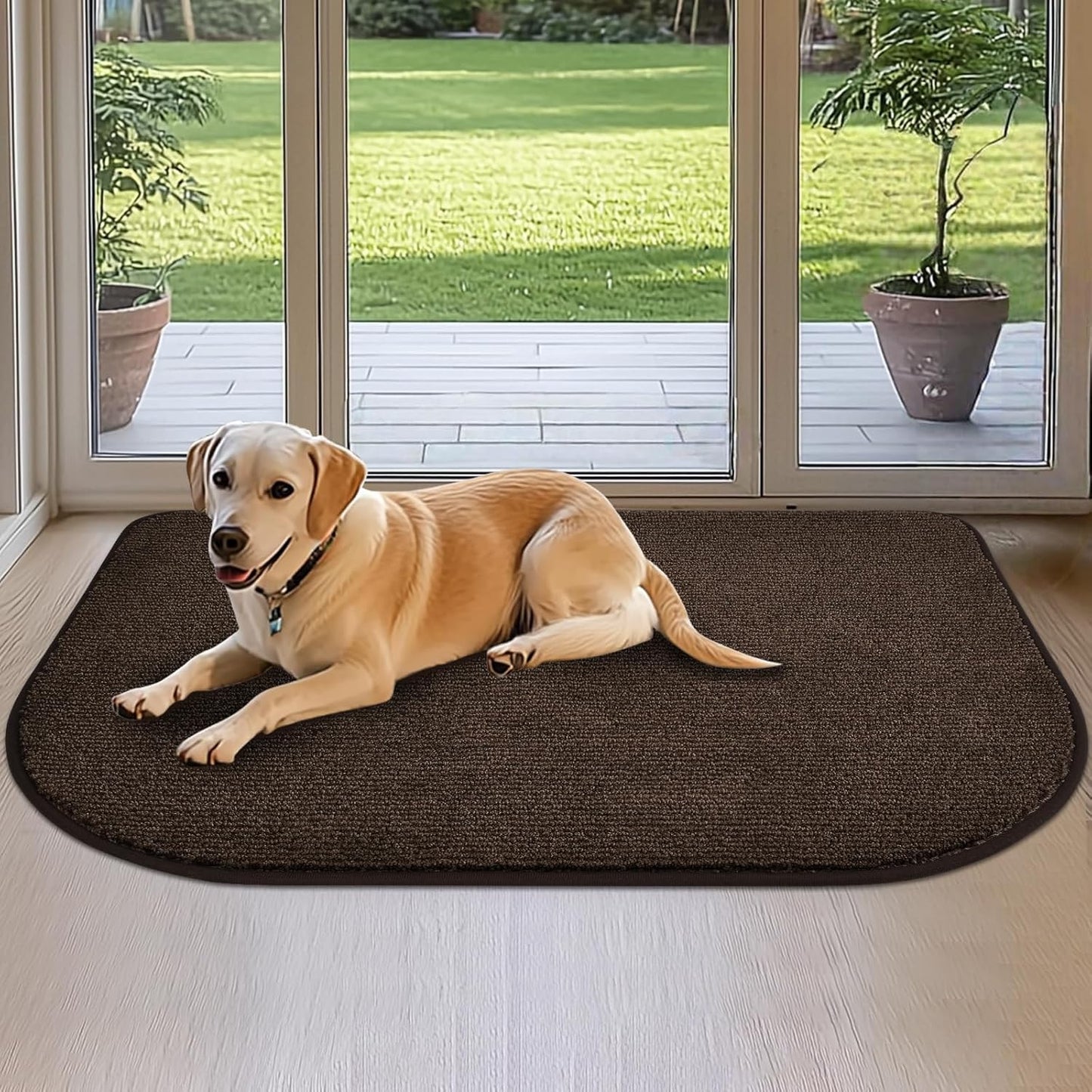 Dirt Trapper Dog Door Mat 32" x 47" / 80cm x 120cm, Washable Kitchen Rug, Non Slip Kitchen Mat for Floor, Absorbent Indoor Entryway Rug for Laundry, Bathroom, Bedroom