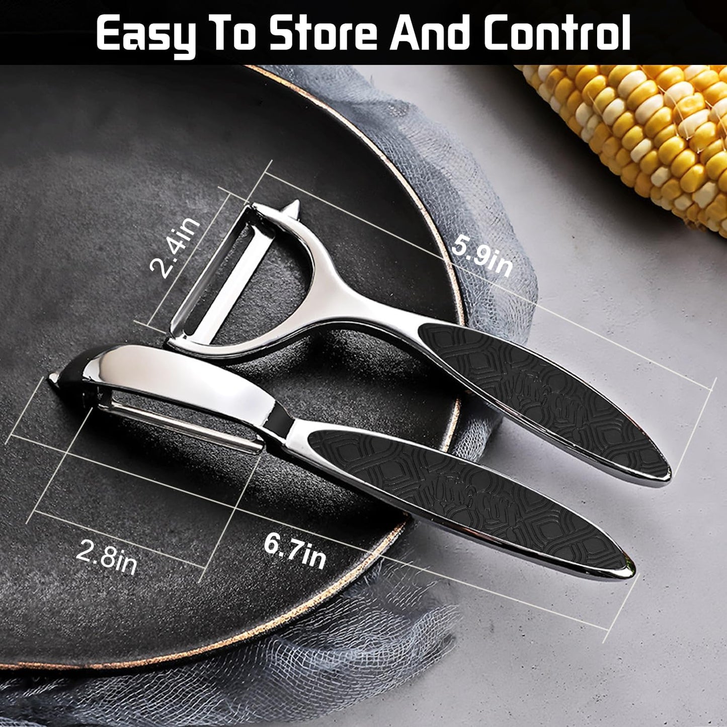 Vegetable Peeler for Kitchen, NewGF Fruit Potato Carrot Apple Peeler, Good Grip and Durable Y and I Shaped Stainless Steel Peelers, with Ergonomic Non-Slip Handle & Sharp Blade (2PCS)