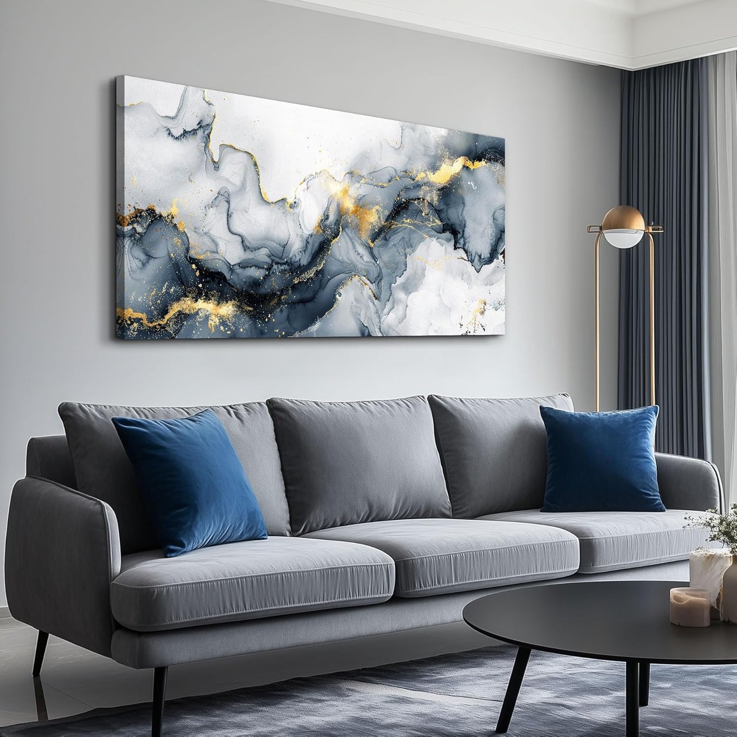 KELIYUAN Canvas Wall Art Large Wall Decor For Living Room For Bedroom Office Decorations Minimalism Ink Paintings Abstract Wall Pictures Artwork Ready to Hang Modern Decor Hotel Mural 24"x48"