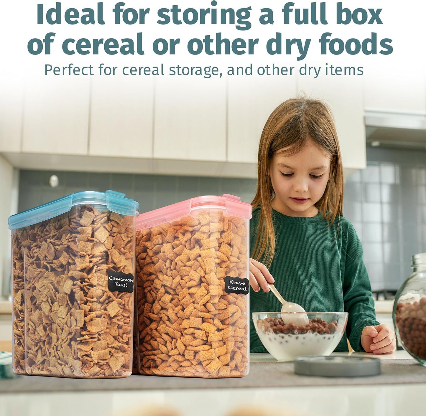 Shazo 6.3L Airtight Food Storage Set (2-Pack) | Extra-Large 213Oz Containers for Bulk Foods | Ideal for Pasta, Rice, Flour, & Sugar | BPA-Free Plastic Dispenser