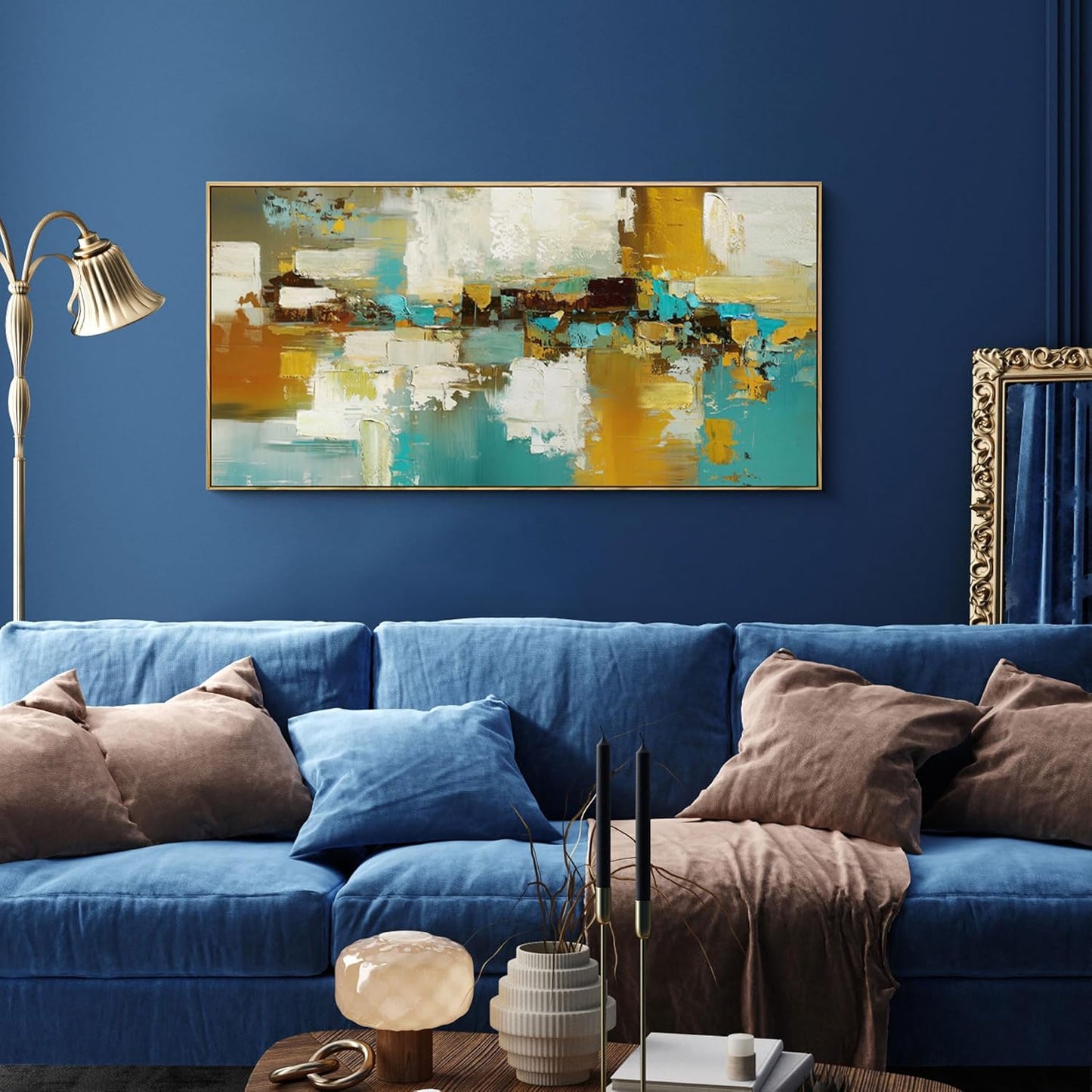 XLSJERST Large Framed Wall Art - Paintings Wall Decor Abstract Canvas Wall Art Artwork for Bedroom Huge Wall Pictures for Living Room Bedroom 40x20 Inches