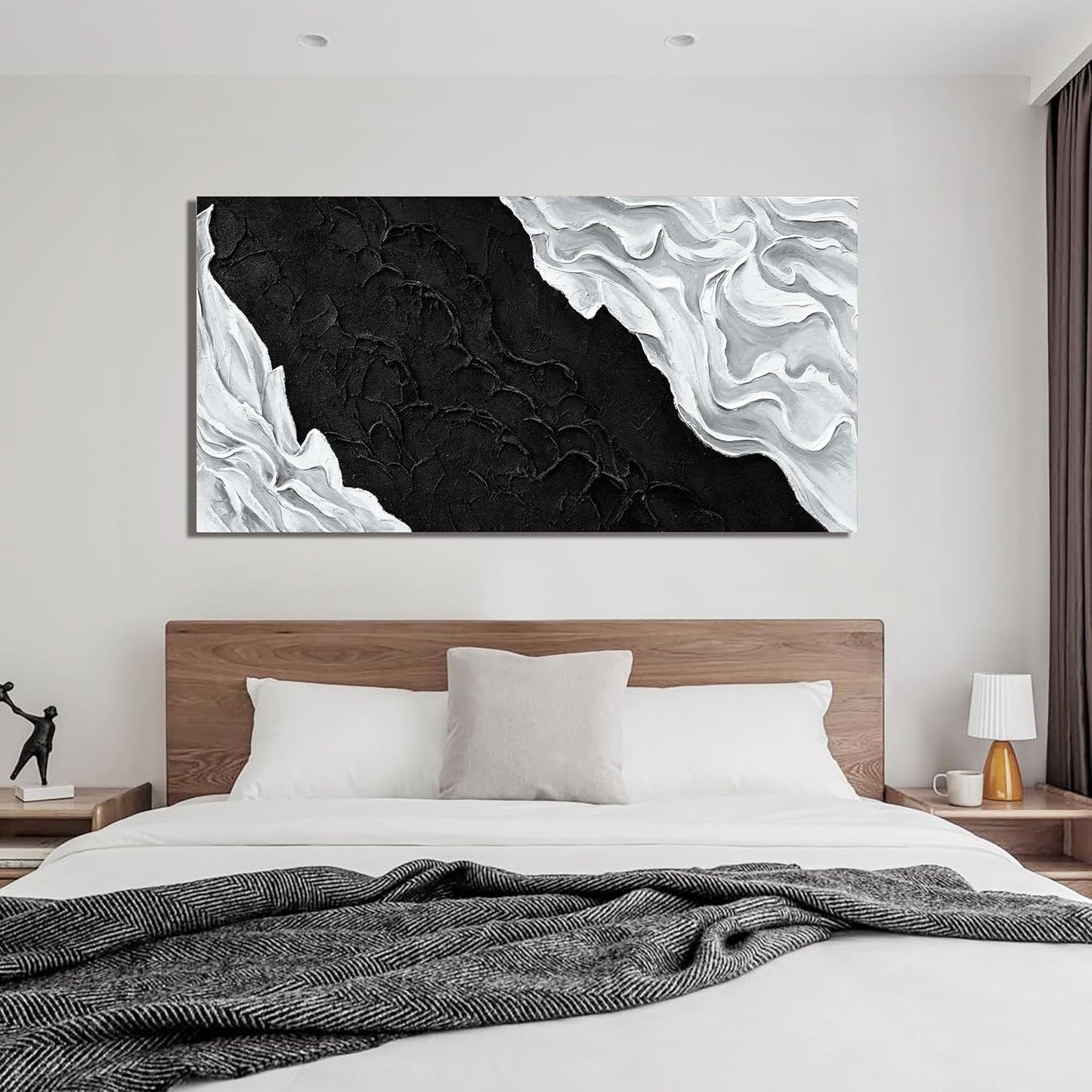 YISXINOAG Abstract Wall Art Small Size Canvas Art Wall Decor Artwork abstract wall decor Modern Minimalist Decor Canvas Painting Black And White Bathroom Wall Decor For Bedroom Office 20" X 40"
