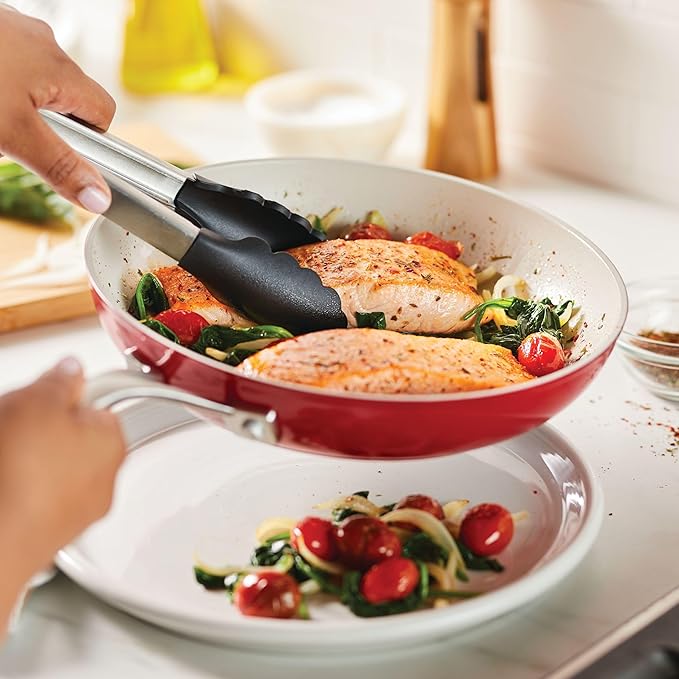 KitchenAid Hard Anodized Ceramic Nonstick Frying Pan/Skillet, 10 Inch - Empire Red