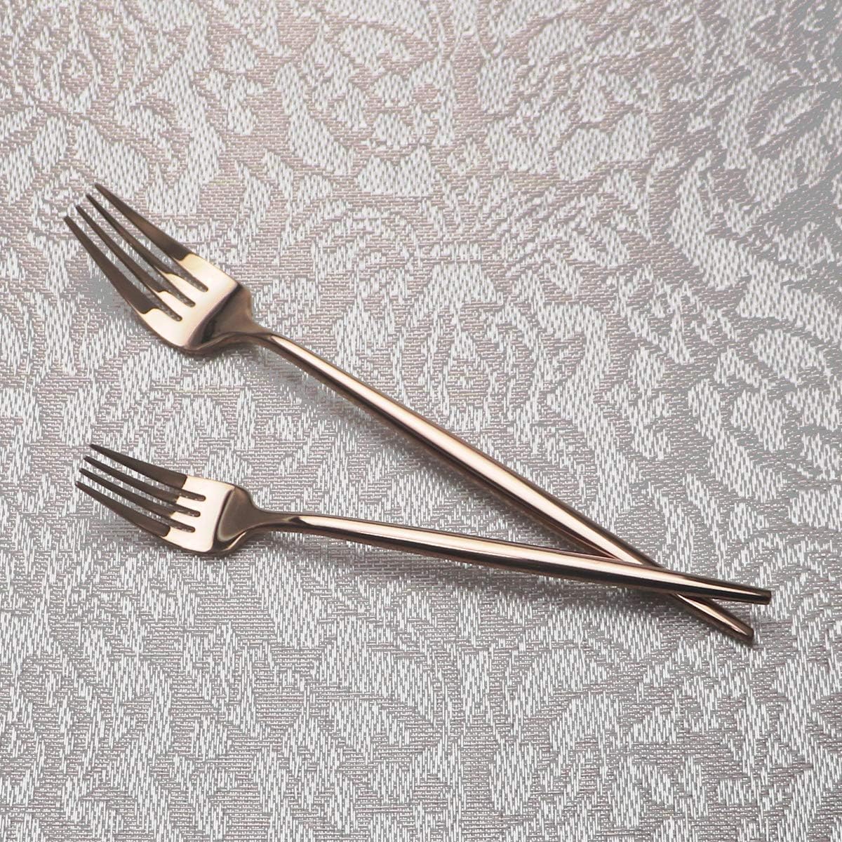 Portable Silverware Set - 20-Piece Flatware Cutlery Set - 18/10 Stainless Steel - Mirror Polishing Rose Gold - Travel Elegant Modern Utensils - Service for 4 Include Steak Knife Dinner Fork Spoon