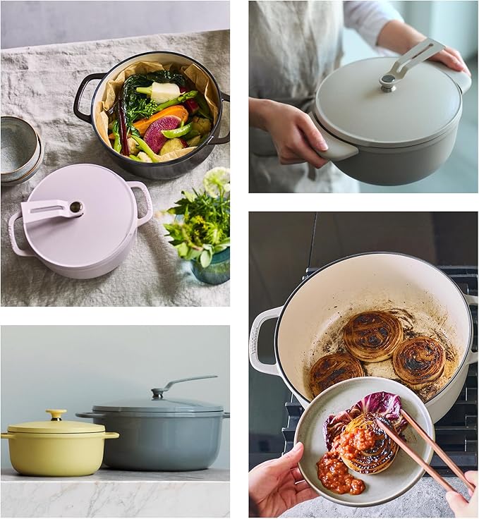 Vermicular Oven Pot 2.0 | Lightweight Enameled Cast Iron Pot | 22cm (3.7 Qt) | Non-Toxic | Induction-compatible | Dutch Oven | Made in Japan | Sea Salt White