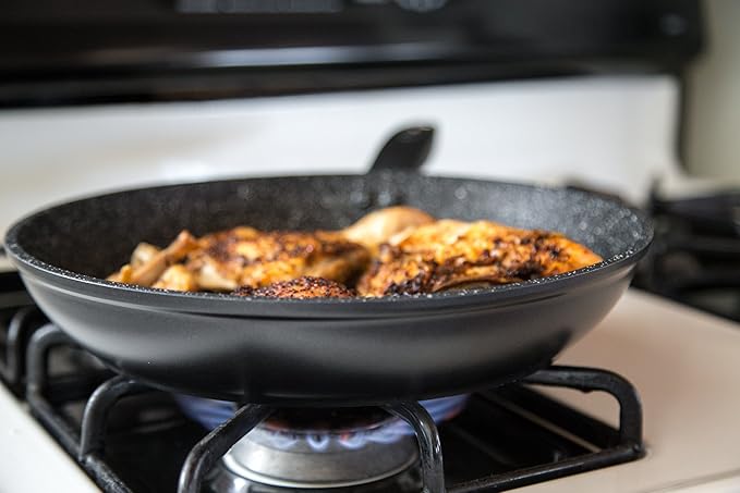 ZYLISS Cookware 9.5" Nonstick Fry Pan - Oven, Dishwasher, Induction and Metal Utensil Safe Cooking - Heavy Duty Forged Aluminum with Sturdy Riveted Handle