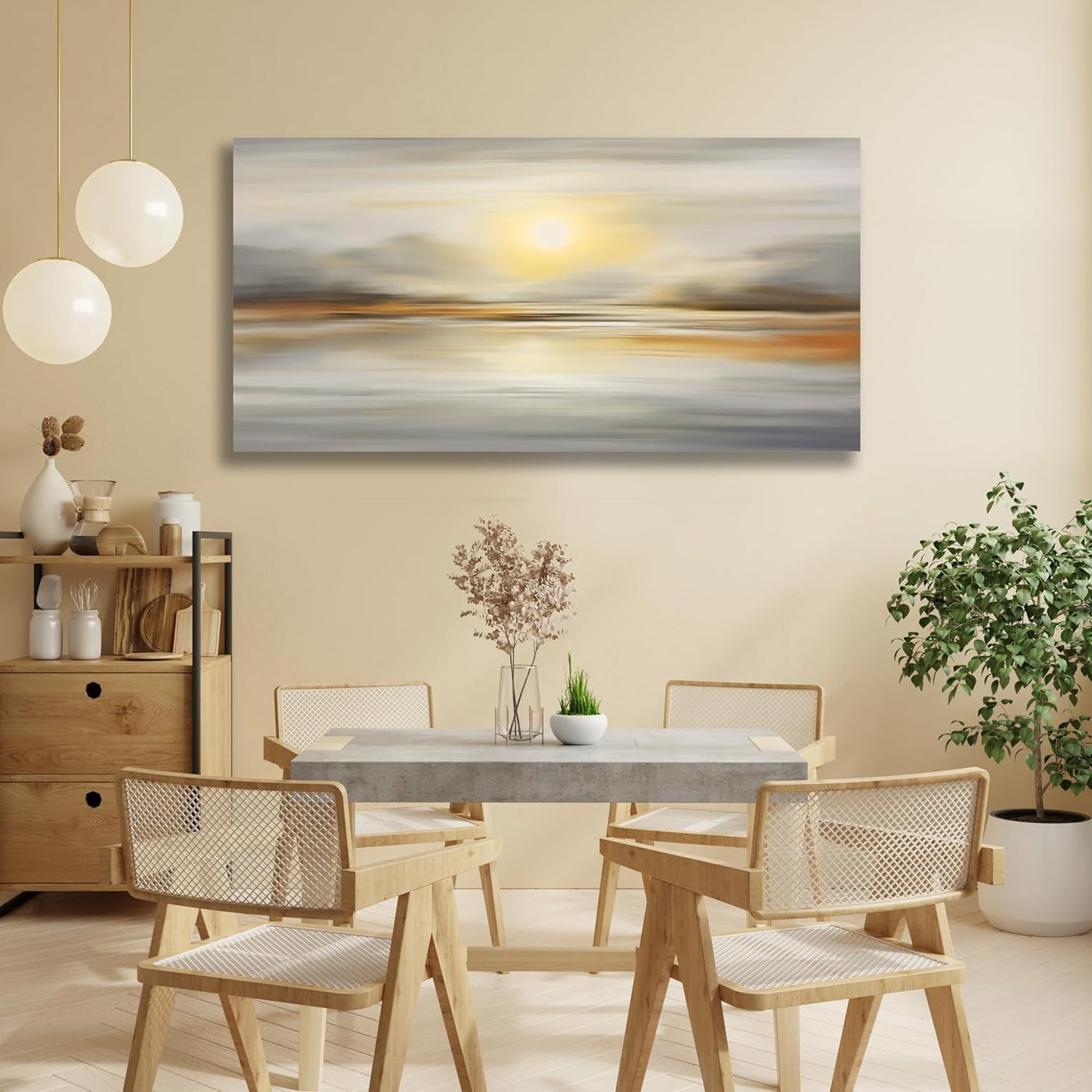 VHMING Abstract Canvas Wall Art Seascape Canvas Printing Abstract Art Wall Decor Artwork for Living Room Bedroom Dining Room Home Office Decor 29x58 inch