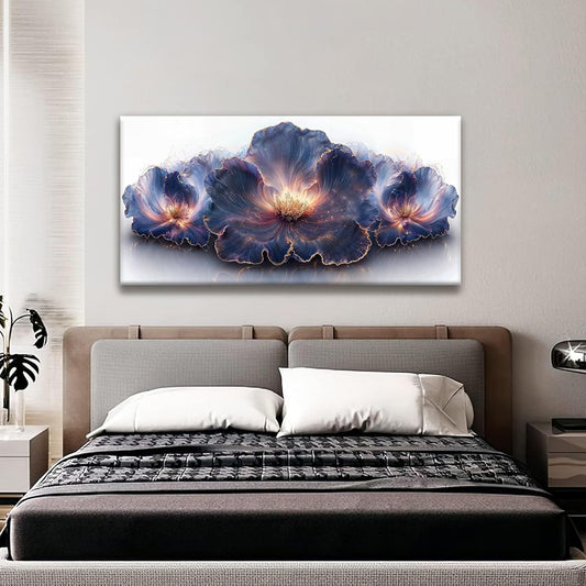 Flower Abstract Wall Art Canvas Art Wall Decor Prints Picture Landscape Purple Flowers Painting Floral Wall Art Print Bedroom Bathroom Office Home Decor 20" X 40"Ready To Hang