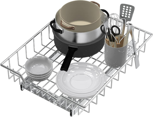 Simple Houseware Under Cabinet Pull Out Sliding Shelf Drawer Organizer, 17" D x 13" W