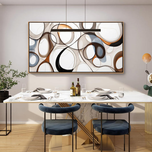 Large Wall Art for Lving Room-Textured Abstract Canvas Wall Art Framed Artwork for Walls Bedroom Wall Decor Above Bed Brown and Blacke Modern office Decorations 29×58IN