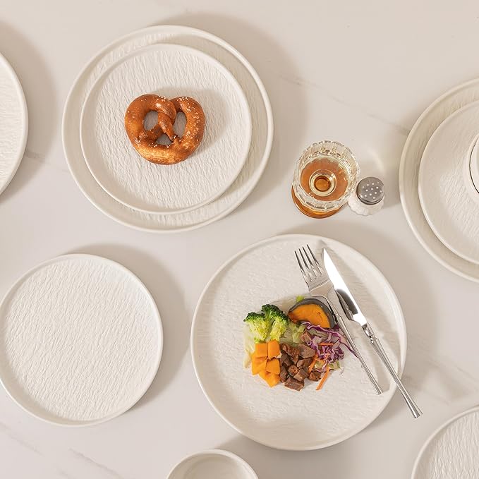 Dinnerware sets plates and bowls sets modern plates stoneware dinnerware set Plates and Bowls Set for 4, 12 Pieces Dishes,Microwave and Dishwasher Safe Tableware (style - 2, 4 - Set (12pcs))