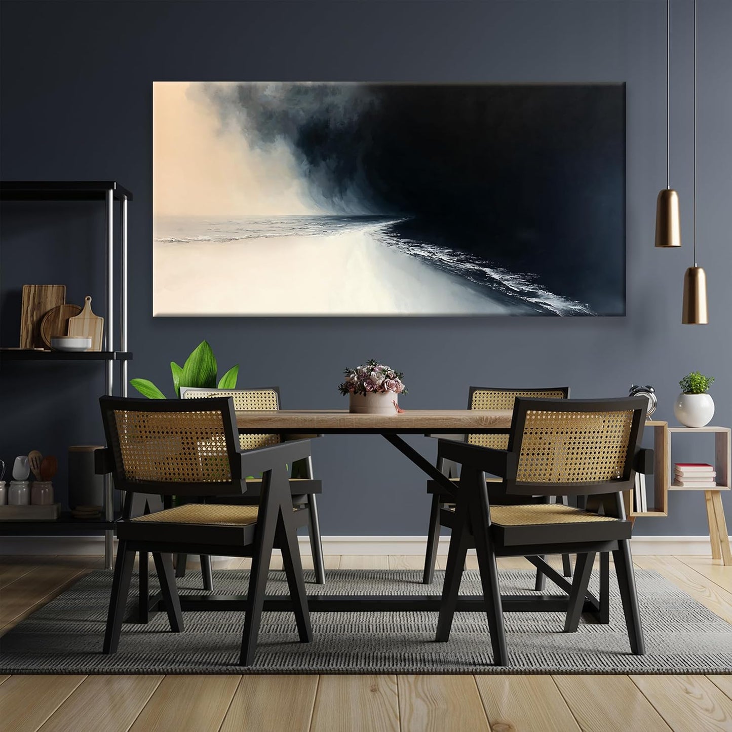 Tsomzxng Large Abstract Wall Art For Living Room Modern Canvas Art Wall Decor 29 X 58 Inches Black And White Wall Art Painting Print Abstract Wall Decor Picture For Bedroom Office Hotel Artwork