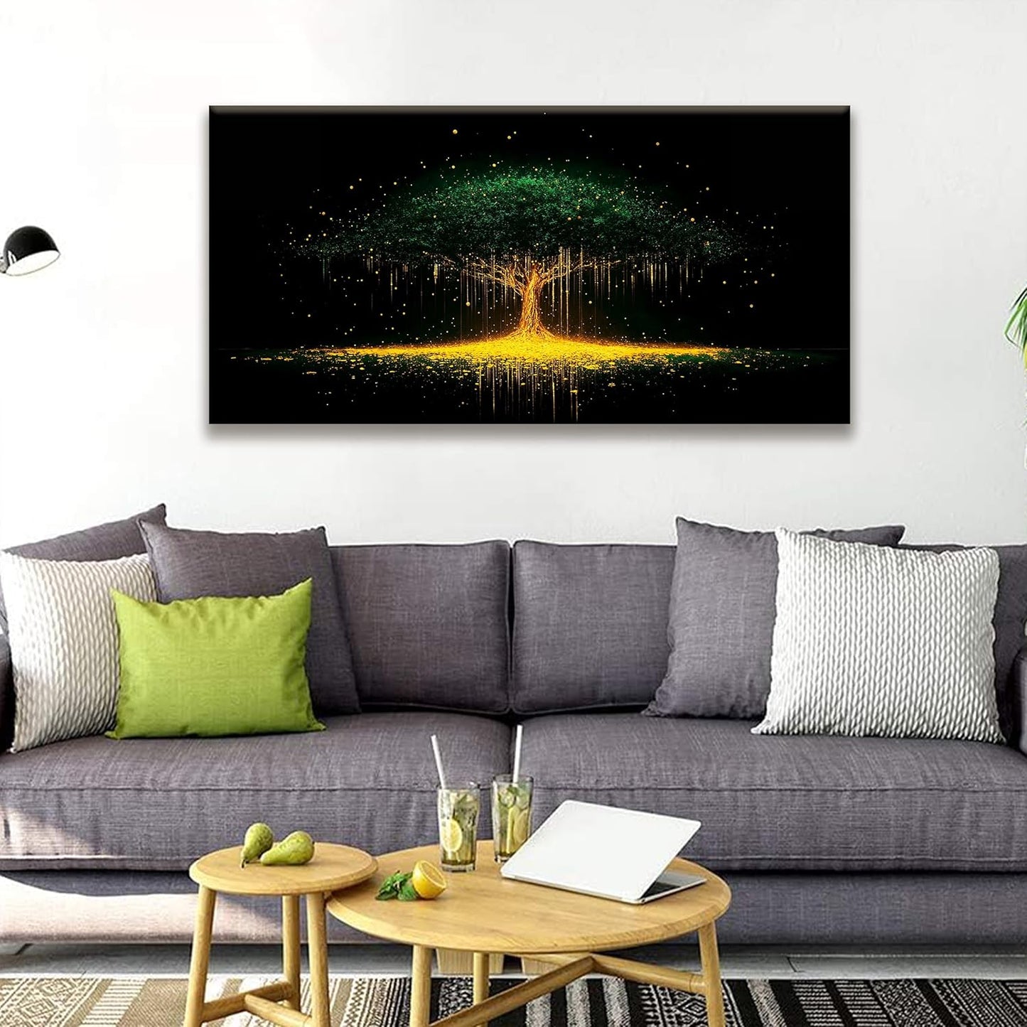 Tsomzxng Canvas Art Wall Decor Print Modern Abstract Tree Wall Art For Bedroom Modern Tree Black And Gold Wall Art Home Wall Decorations Landscape Paintings Pictures Artwork Aesthetic 20 X 40 In
