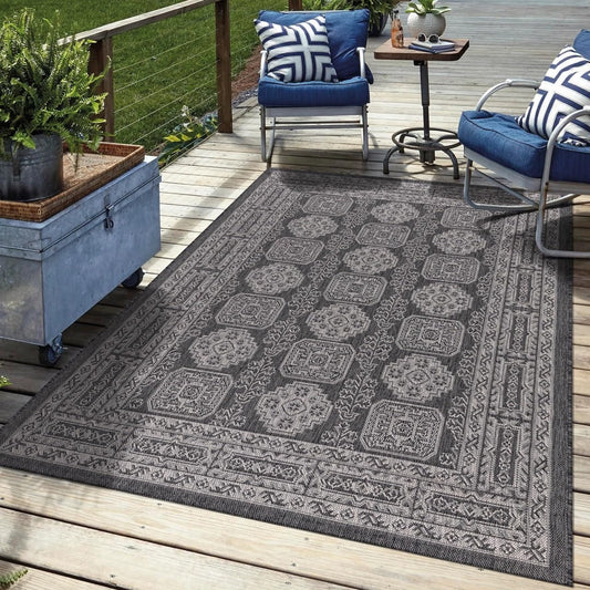 Keen Home Design Terrace Outdoor Area Rug - 10x14 Washable Indoor/Outdoor Rug for Patio, Kitchen, Balcony, Beach, Garden, Deck and Porch, Size: 10'x14'