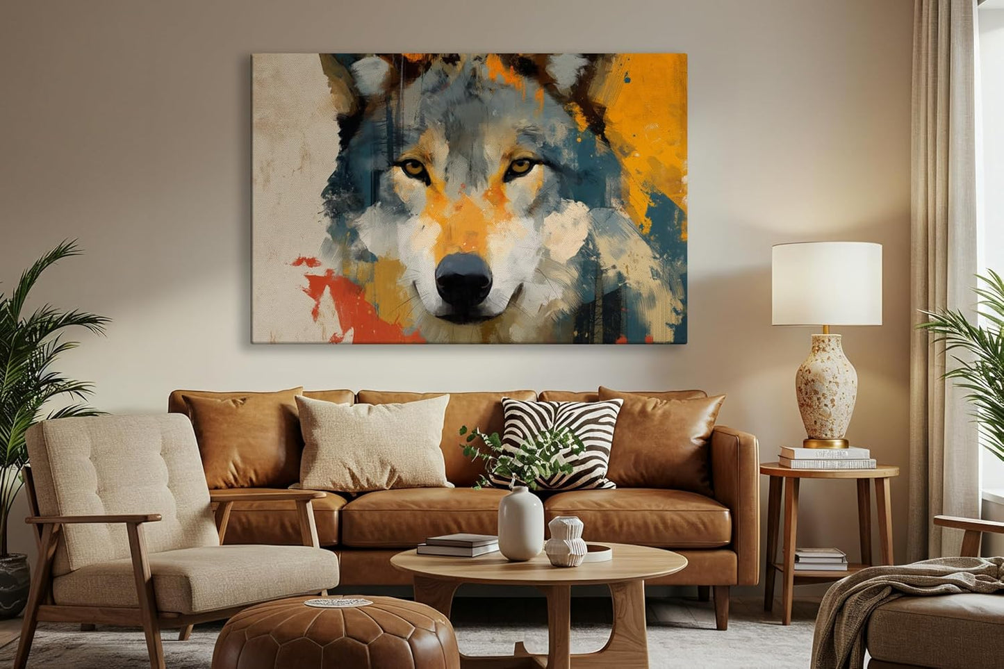 Wildlife Canvas Prints - Wild Animals Home Decor - Medium, Large, and Extra Large Wall Art for Living Room, Bathroom, Kitchen (Primal Palette, 39L" x 59W")