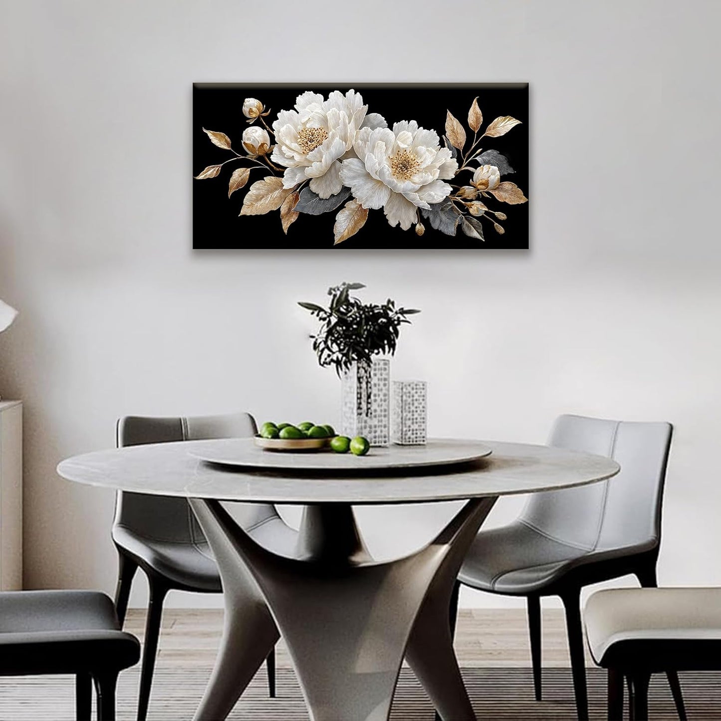 Canvas Wall Art Decor Elegant White Flower Picture Artwork For Walls Bedroom Office Living Room Apartment Kitchen 20x40 Inch Home Wall Decor Modern Wall Art Decor Ready To Hang