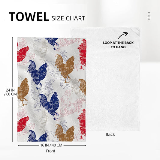 Rooster Chicken Kitchen Towel Set of 2 Soft Absorbent Decorative Hand Towels Farmhouse Kitchen Decor Tea Towels Farmhouse Dish Towels for Kitchen Drying Bathroom Holiday Home Decor 16"x24"