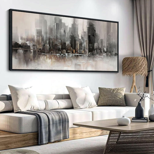 YDYSUNE Living Room Wall Decor Framed Wall Art Large Cityscape New York Wall Decor Canvas Print Brooklyn Bridge Themed Painting Modern Canvas Wall Art for Bedroom 70x31INCH