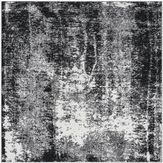 Keen Home Design Area Rugs - 10ft Round Non-Shedding, Abstract Rugs for Kitchen, Living Room, Bedroom, Dining Room, Entryway - Size: 10' Square, Abstract Black