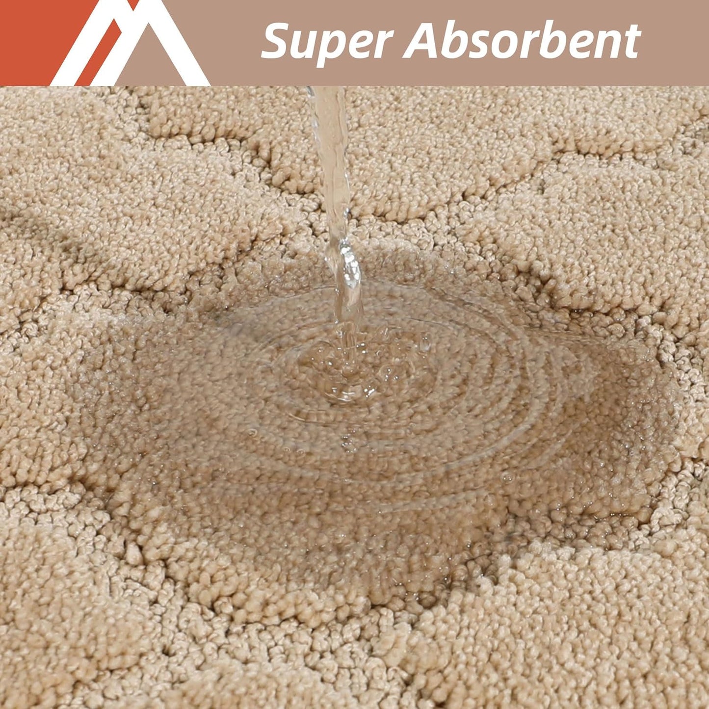 COSY HOMEER Soft Floor Mats for in Front of Sink Super Absorbent Kitchen Rugs 20"x59" Non-Skid Standing Mat Washable,Polyester,Beige