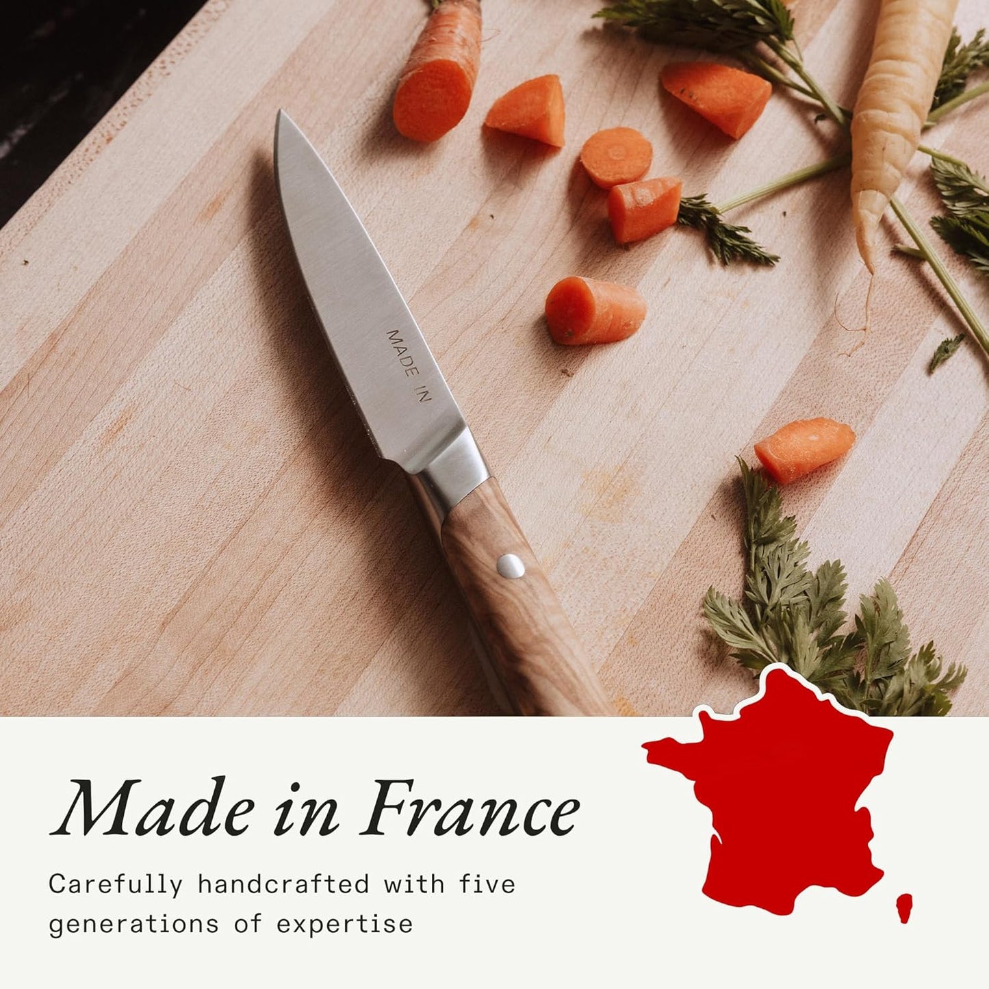 Made In Cookware - 4" Paring Knife France - Full Tang With Truffle Black Handle
