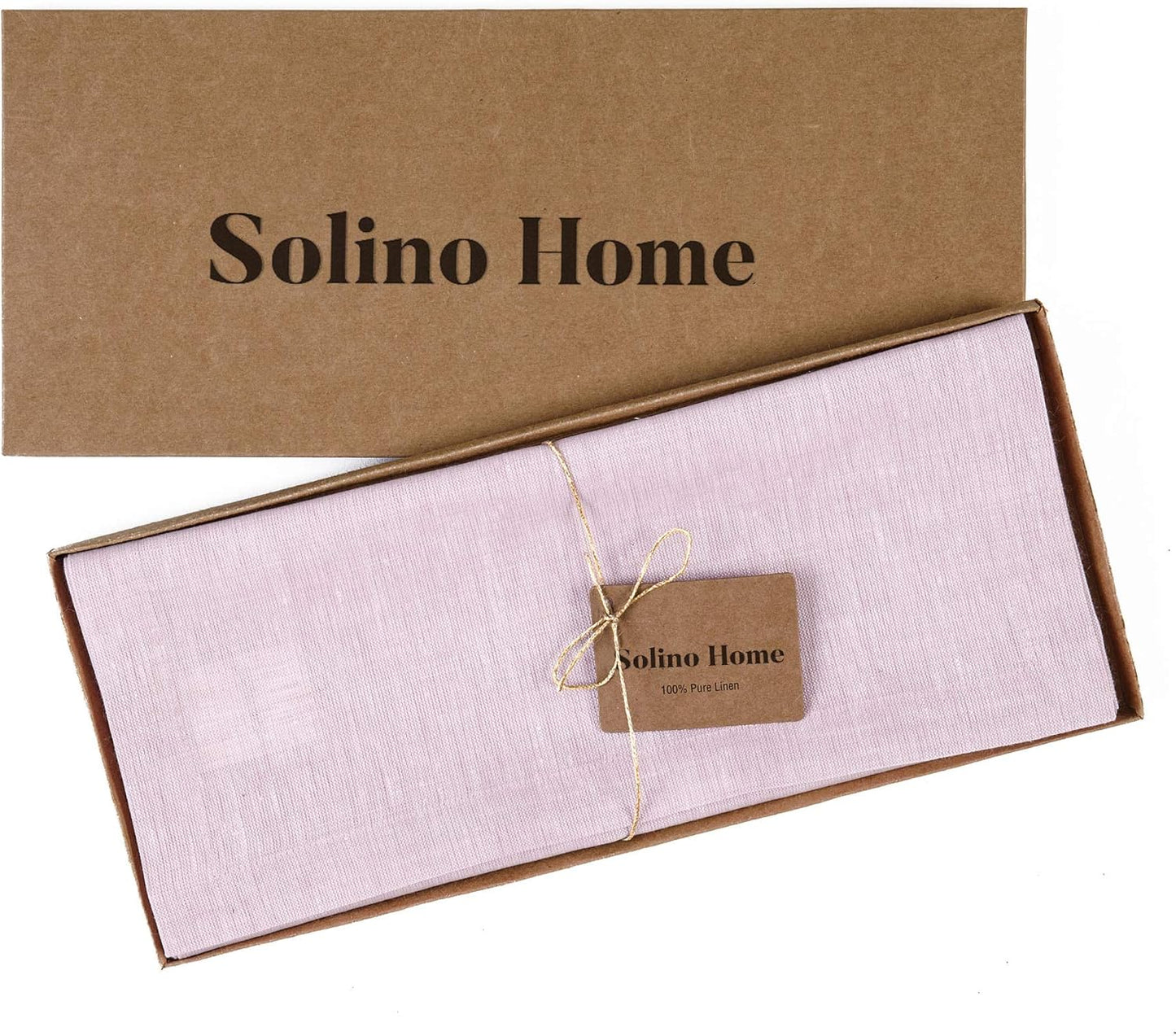 Solino Home Linen Bubblegum Pink Table Runner 108 Inches Long - Athena, 100% Pure Linen Dining Table Runner 14 x 108 Inch for Halloween