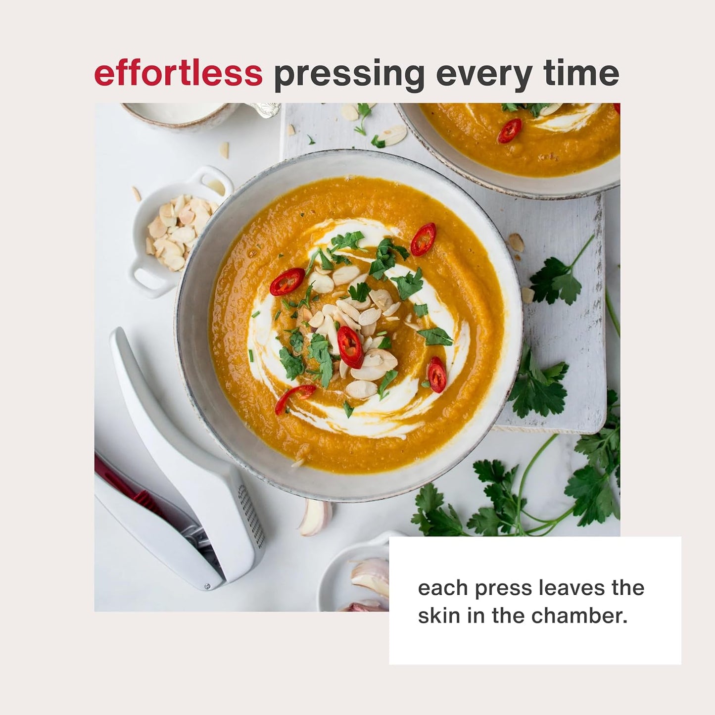 Zyliss Susi 3 Garlic Press - Aluminium Press with Built-In Cleaning Tool - Garlic Crusher, Mincer & Peeler for Unpeeled Cloves