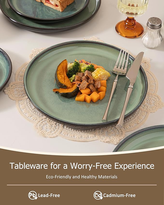 Dinnerware sets plates and bowls sets modern plates stoneware dinnerware set Plates and Bowls Set for 4, 12 Pieces Dishes,Microwave and Dishwasher Safe Tableware (style - 4, 4 - Set (12pcs))