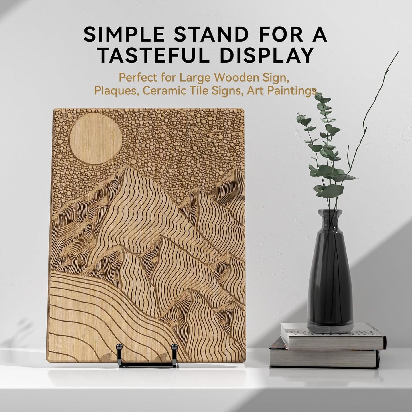 12 Inch Large Plate Stands for Display - Metal Picture Frame Easel Stands for Plates, Books, Platters, Plaques, Decor (2 Pack)