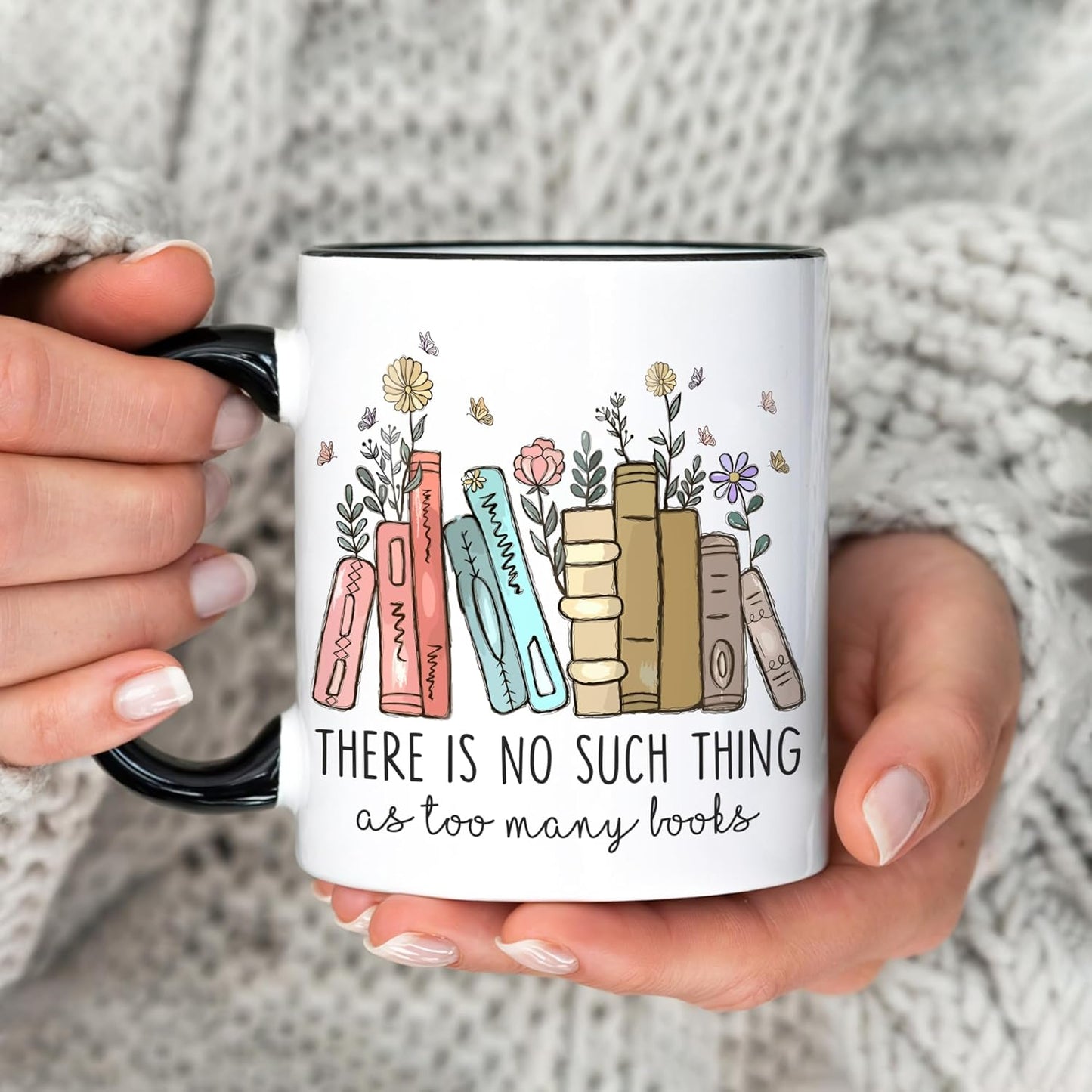 Hyturtle Book Lover Coffee Mug 11oz - There Is No Such Thing - Gifts For Book Lover On Christmas, Birthday - Librarian Mug for Women - Bookish Gift - Bookworm Cup - Gift For Her - Gifts for Readers