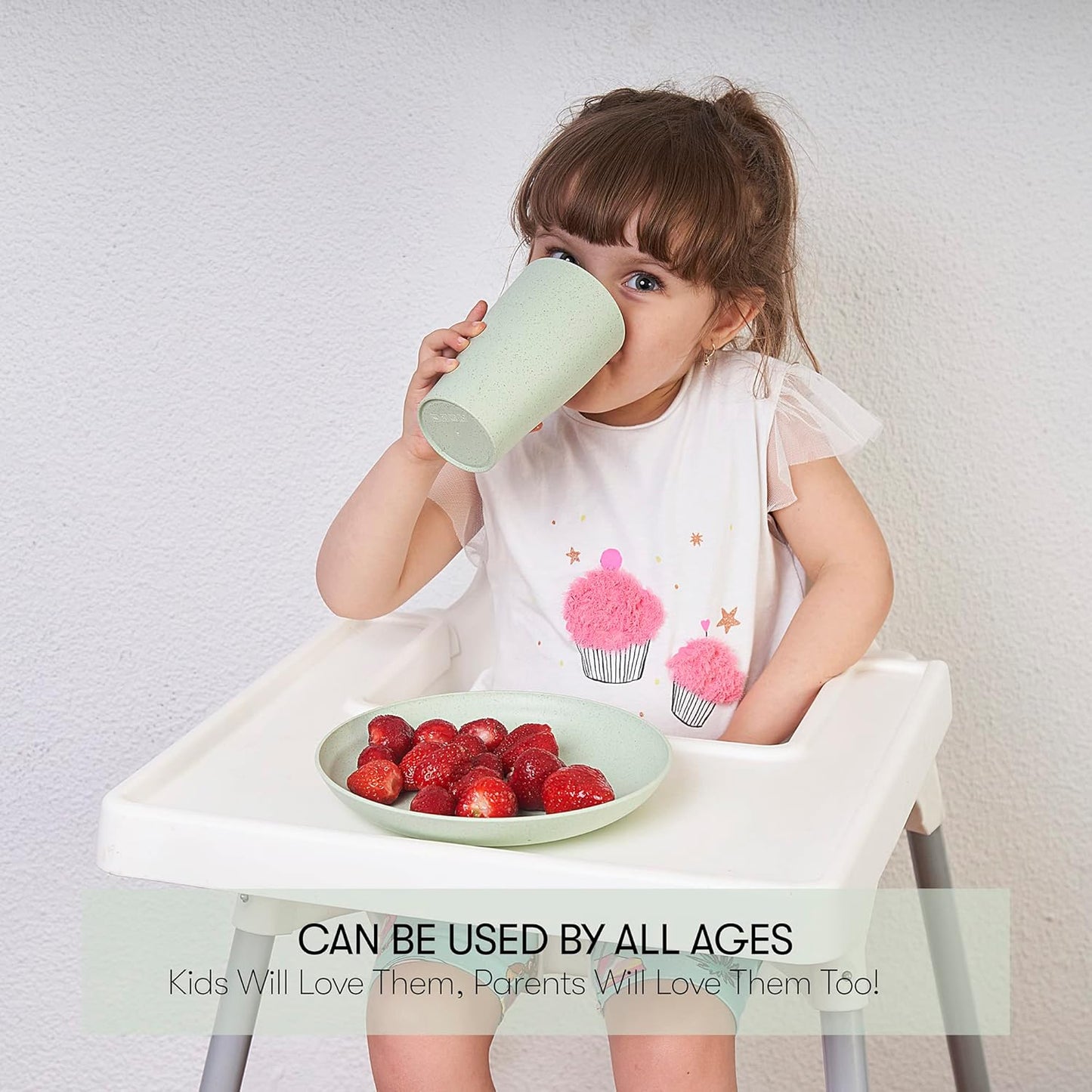 Wheat Straw Dinnerware Sets | Unbreakable Dinnerware Sets | Dishwasher Microwave Safe Dinnerware | Eco Friendly Non Breakable Dinnerware Sets | RV Outdoor Camping (Green, Service for 8 (32 pcs))