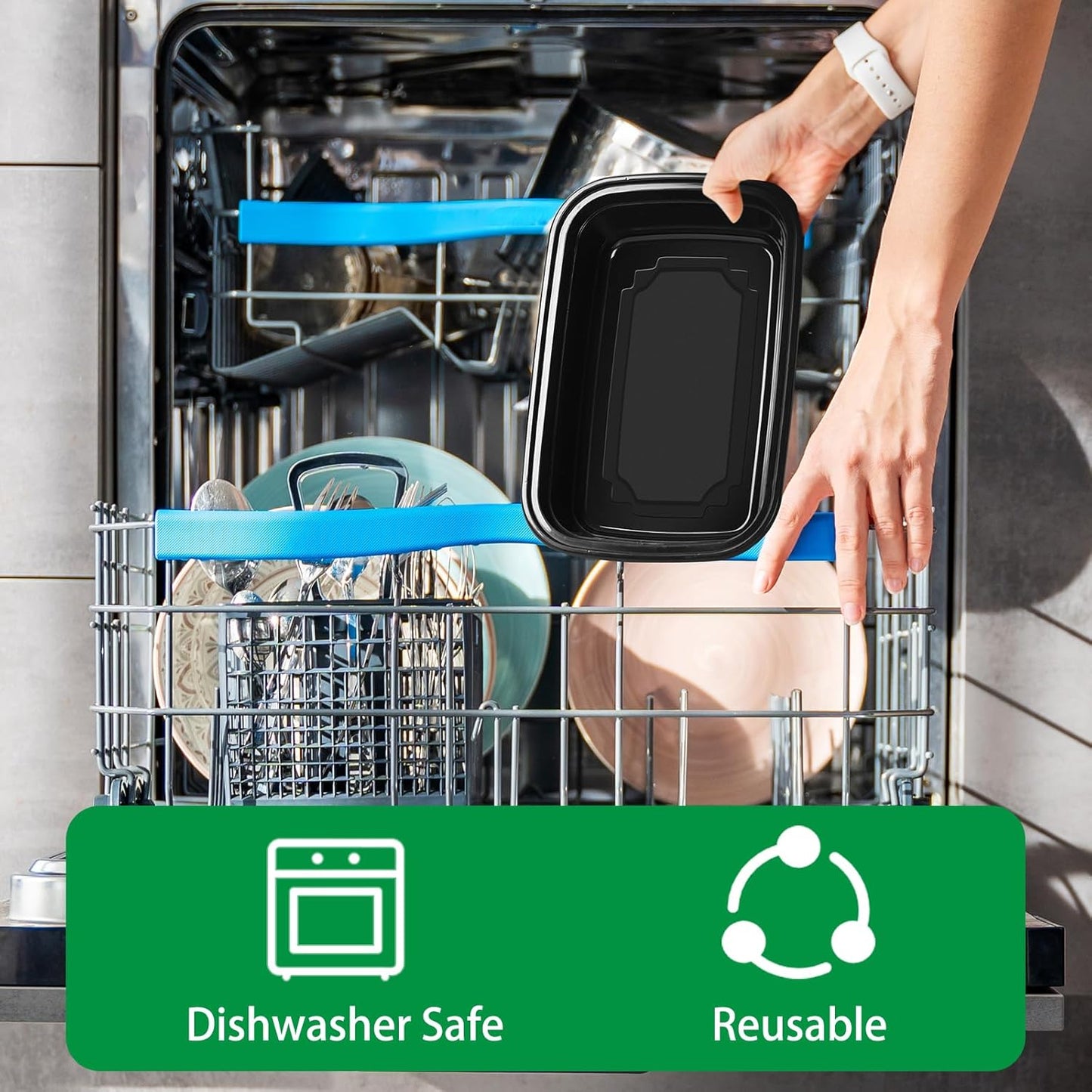 50 Pack Meal Prep Containers Reusable,1-Compartment Plastic Food Storage Containers with Lids,Bento Box,Microwave,Freezer,Dishwasher Safe,Lightweight & Durable,32oz