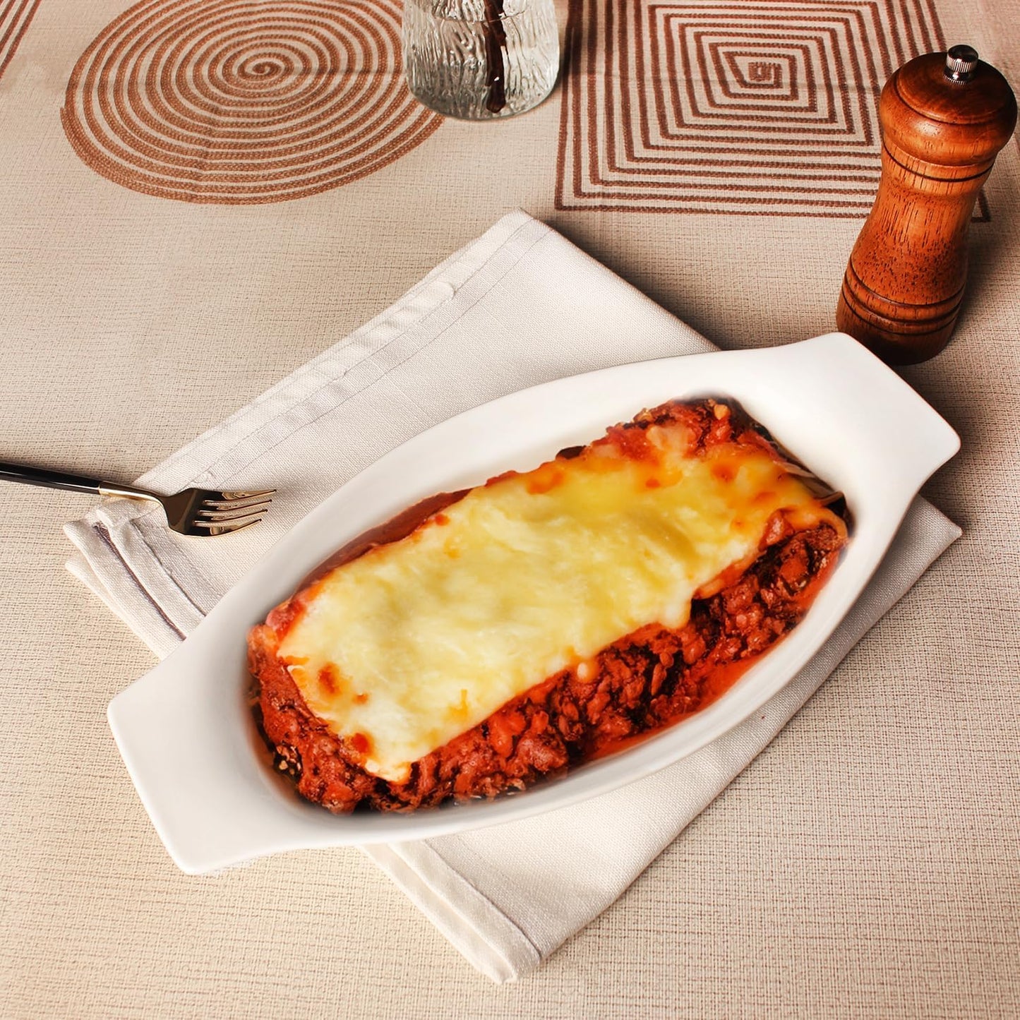 5 x 8 Inch Ceramic Oval Au Gratin Baking Dishes 12 OZ, Set of 4 Banana Split Bowls, for 1 or 2 Person Servings, Bakeware with Handle(10.3 IN) for Kitchen and Home, Oven & Microwave Safe