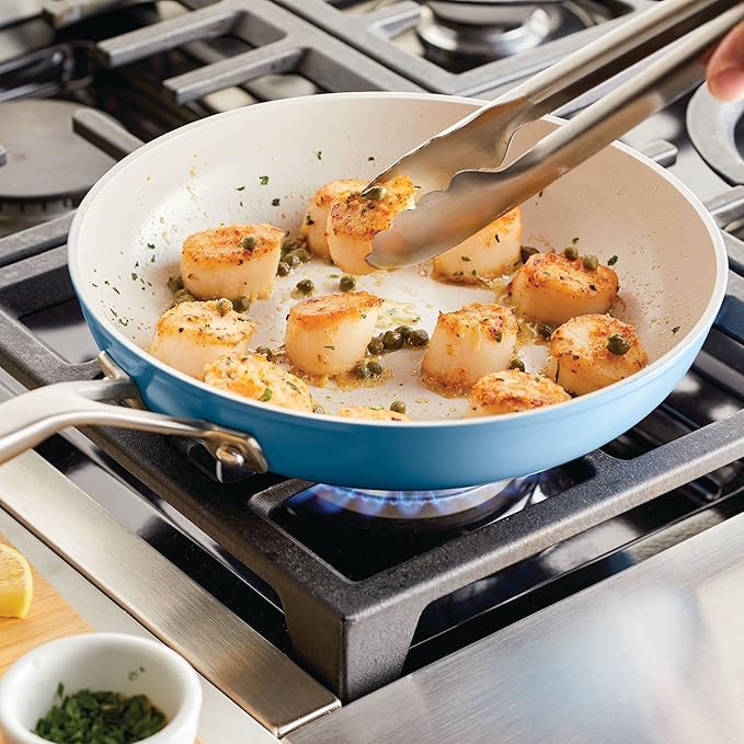 KitchenAid Hard Anodized Ceramic Nonstick Frying Pan/Skillet, 10 Inch - Blue Velvet