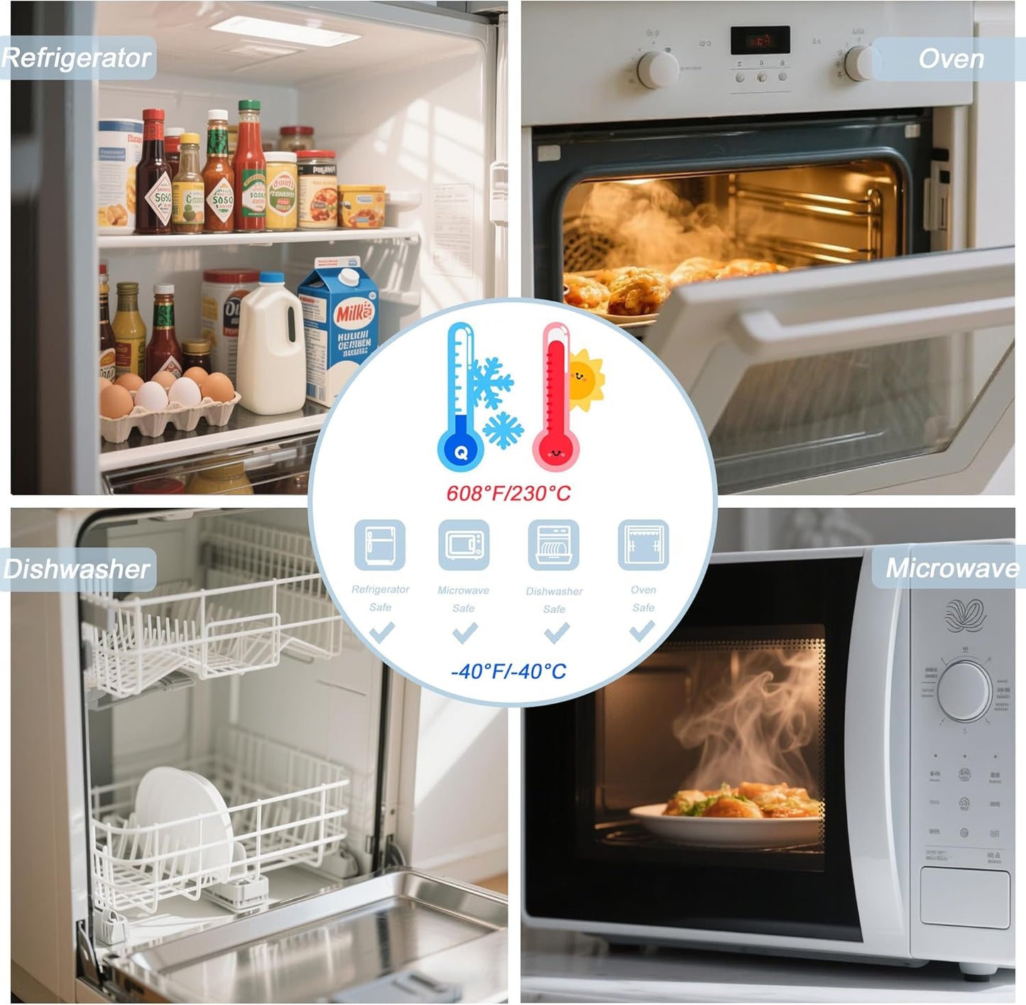 Reusable Nesting Silicone Food Storage Containers, Set of 3 Lunch Box Bento with Lids, Airtight Snack Container, BPA Free, Dishwasher Microwave Oven Freezer Safe (6.7oz, 10oz, 20oz) (Light Blue)