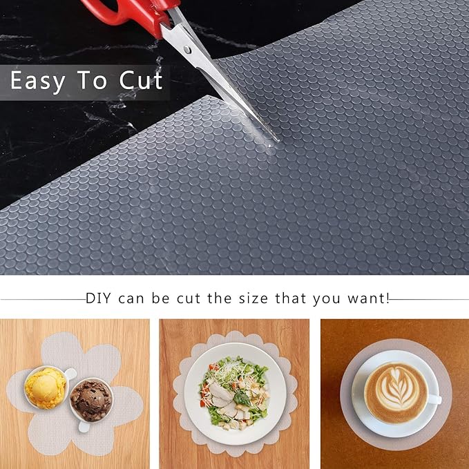 HooTown Refrigerator, Freezer, Fridge Shelf Liners and Drawer Mats 11.8 Inch Wide x 13 Feet Long, Non Adhesive EVA Plastic Washable Waterproof Pads for Kitchen Cabinet, Pantry Closet, Cupboard, Clear